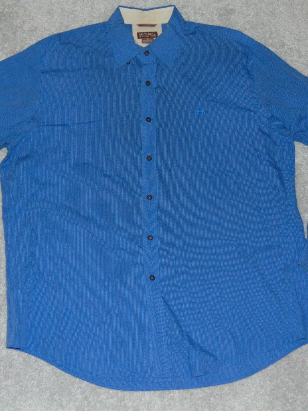 Michael Kors Long Sleeve Men Dress Shirt Size XL Blue Striped Cotton